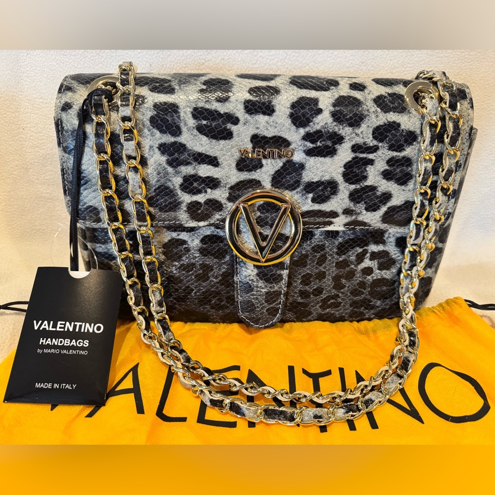 NWT - Valentino Rare Blue Leopard print shoulder/crossbody handbag